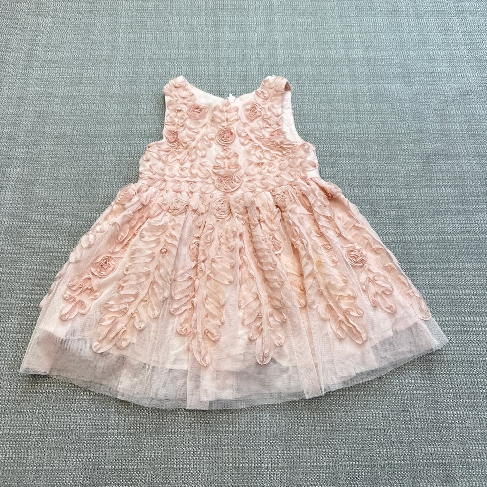 Pippa & Julie Baby Girls 18M Pink‎ Rosette Tulle Party Dress Special Occasion